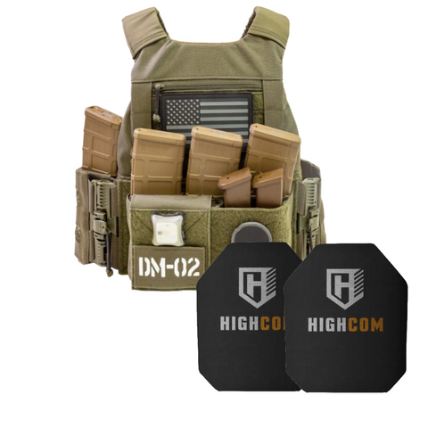 MEPC Loaded Armor Bundle Highcom 4S17M Level IV Plates (Front Flap Included) (7.2lbs)